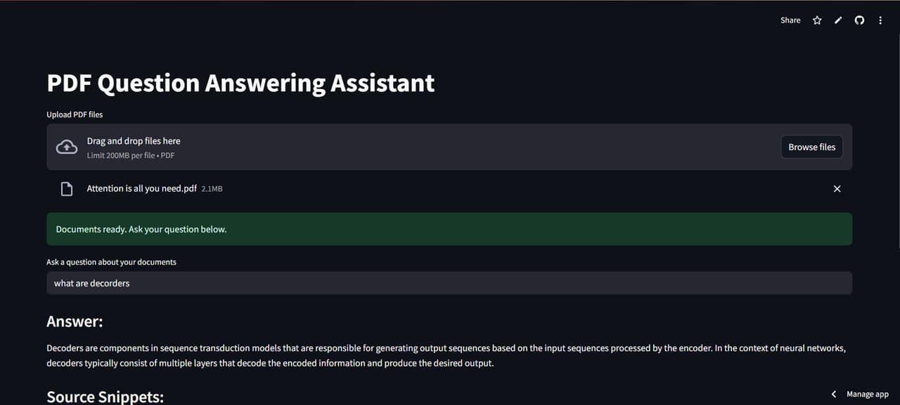 RAG-Powered PDF Question Answering Assistant